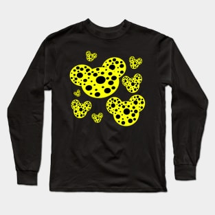 yellow and black polka dot design Long Sleeve T-Shirt